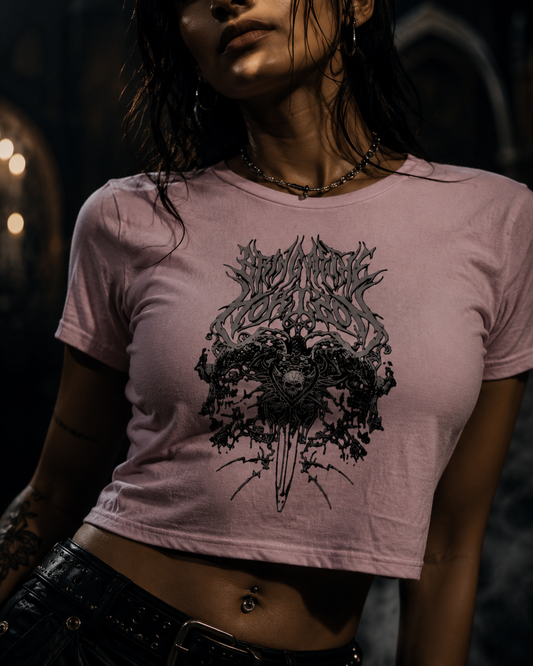 Forsaken Heart Baby Tee – Gothic Graphic Crop Top
