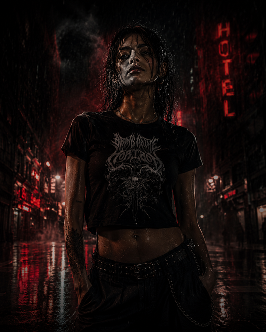 Forsaken Heart Baby Tee – Gothic Graphic Crop Top